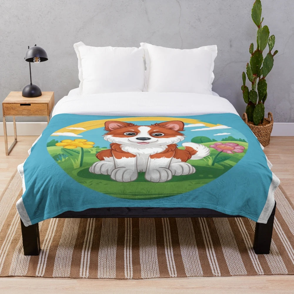 A plush, cozy blanket featuring a little explorer design, perfect for indoor and outdoor adventures.