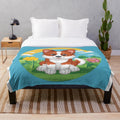 A plush, cozy blanket featuring a little explorer design, perfect for indoor and outdoor adventures.