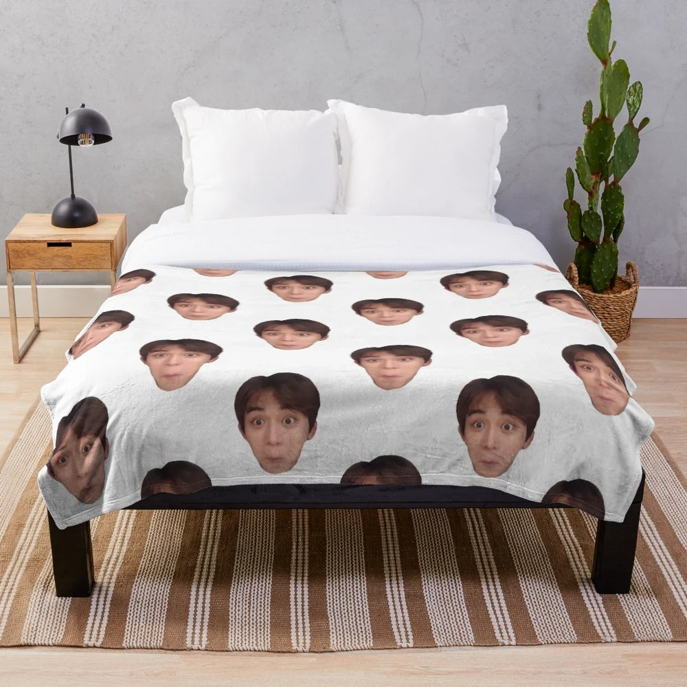 lucas big head plush blanket