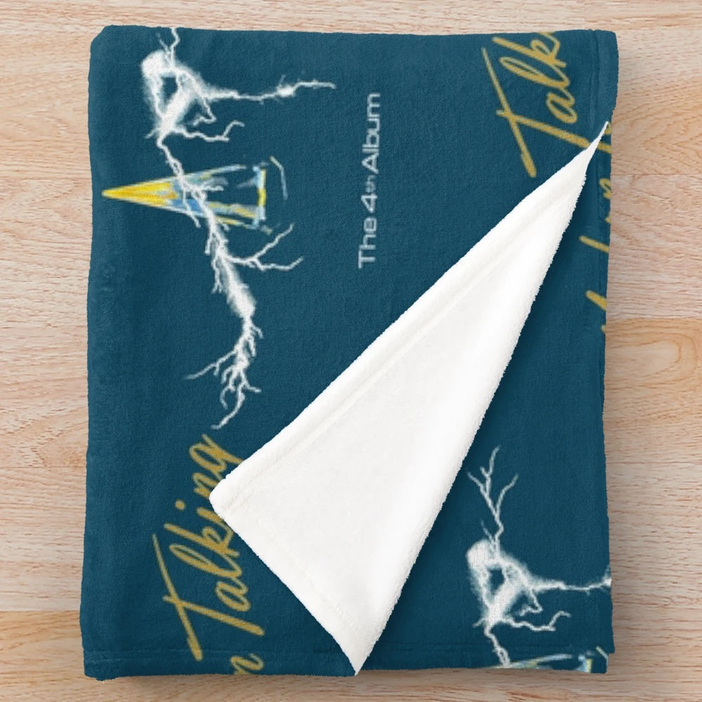 Black plush blanket with "Modern Talking" design
