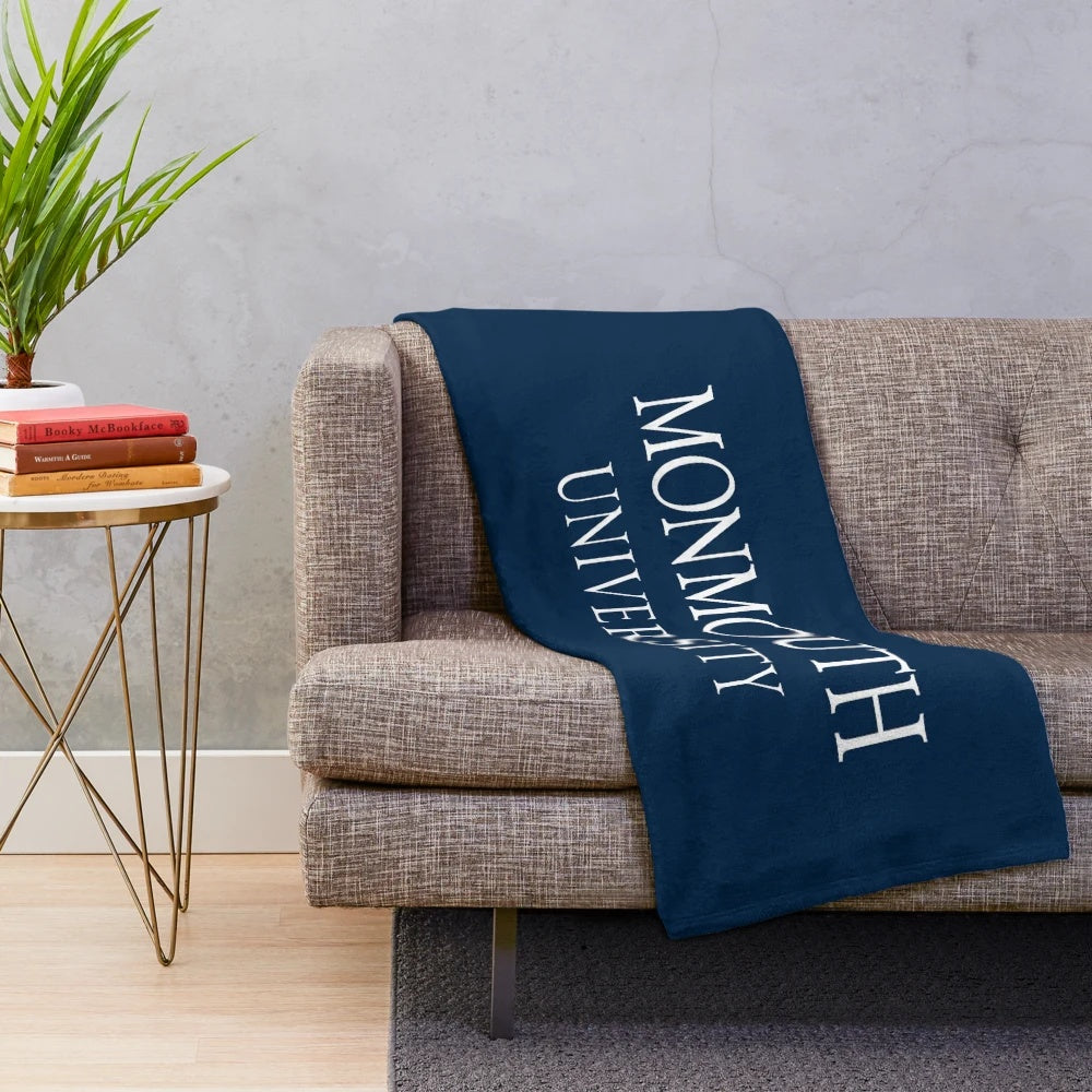 Monmouth Plush Blanket with College University Logo