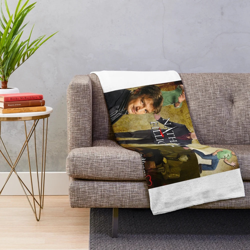 Nathan Fillion plush blanket featuring the actor from popular TV shows like Firefly and Castle