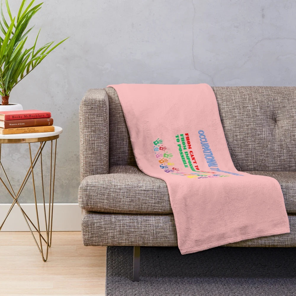 Occupational Therapist Plush Blanket with Occupational Therapy Graphic