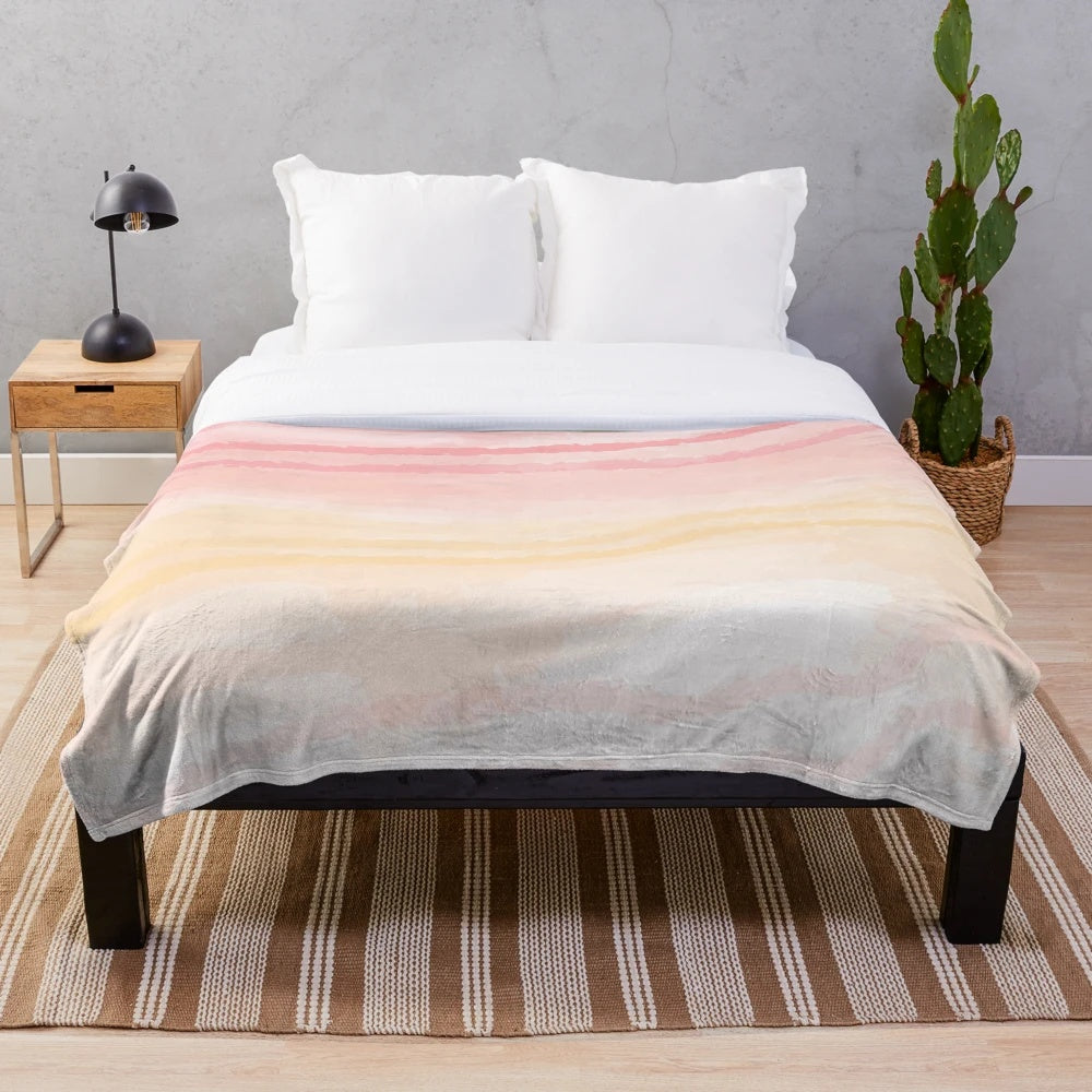 Ombre Passion Pattern Plush Blanket with Soft and Cozy Watercolor Style Design