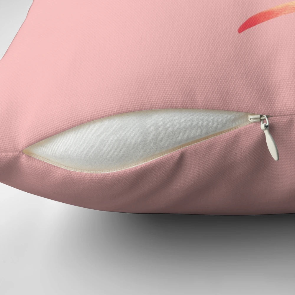Peach snake-shaped plush pillow with a cute and whimsical design, perfect for decorative and comfort use.
