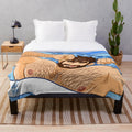 Soft and plush blanket featuring a bearded bear character in a LGBTQ+ pride design