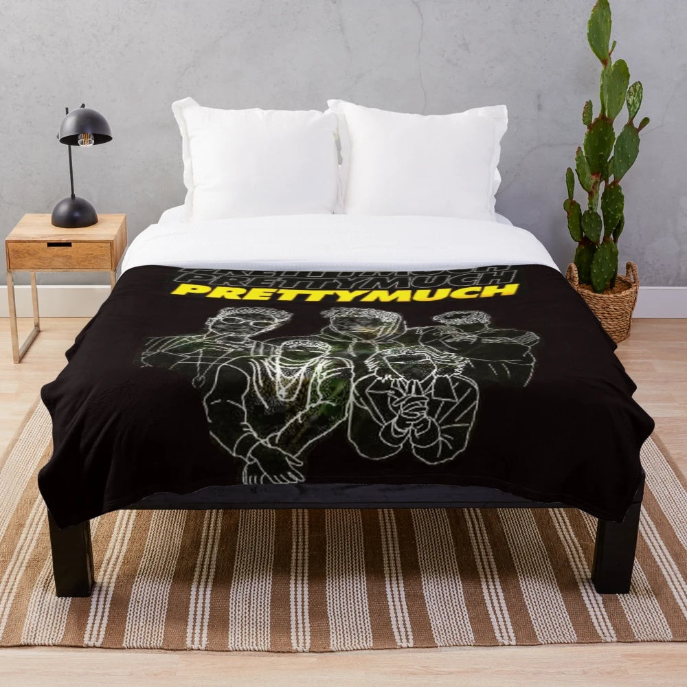 Soft and plush blanket featuring the PRETTYMUCH boy band