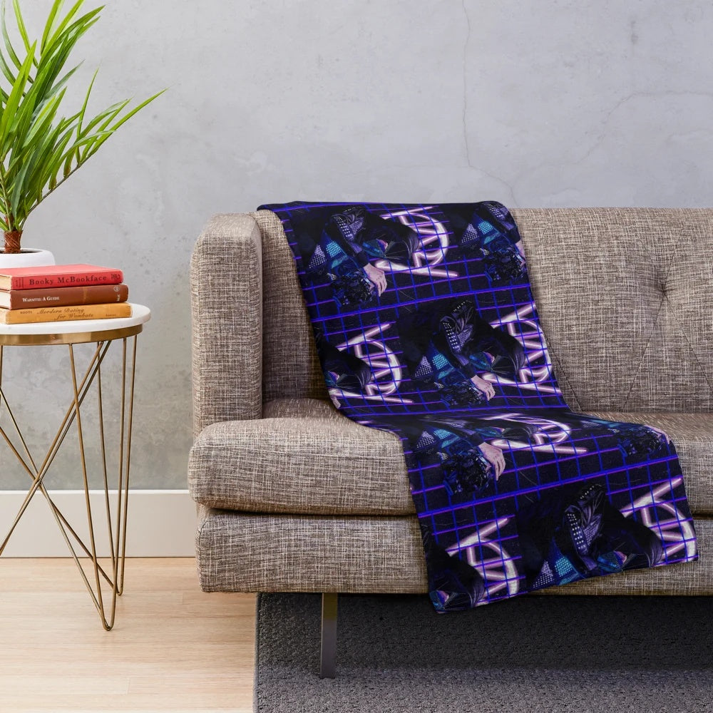 Plush blanket featuring Muse's cyberpunk-inspired design