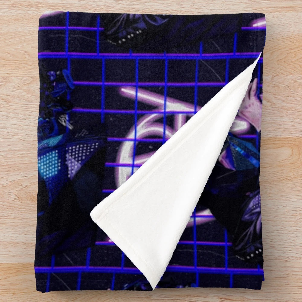 Plush blanket featuring Muse's cyberpunk-inspired design