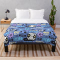 Plush football-themed blanket with a grunge, urban style design