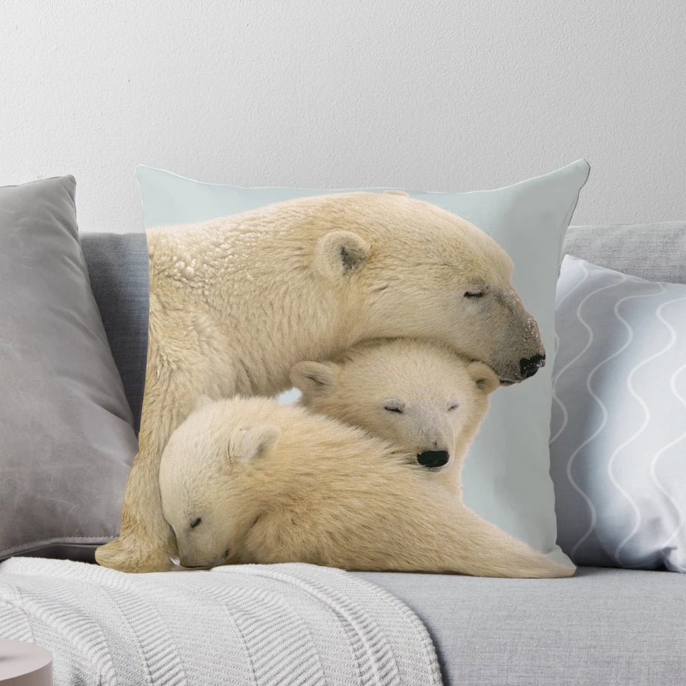 Soft and plush polar bear pillow for home decor