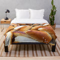Soft and plush pretzel-patterned blanket