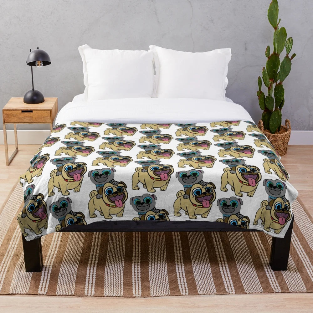 Puppy Dog Pals plush blanket with cute puppy design