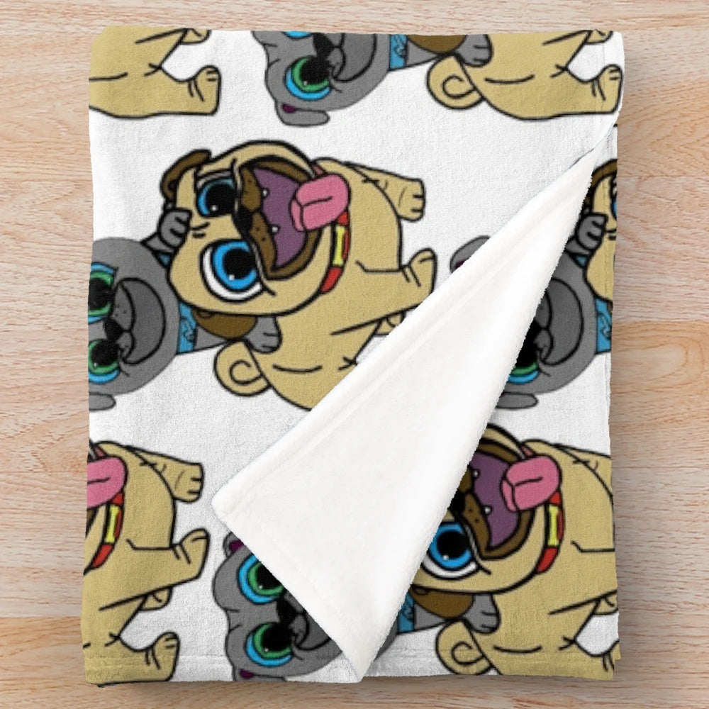 Puppy Dog Pals plush blanket with cute puppy design
