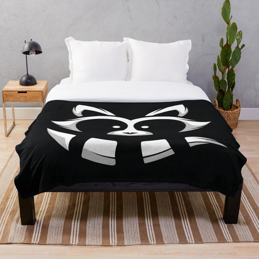 Soft and cozy raccoon plush blanket