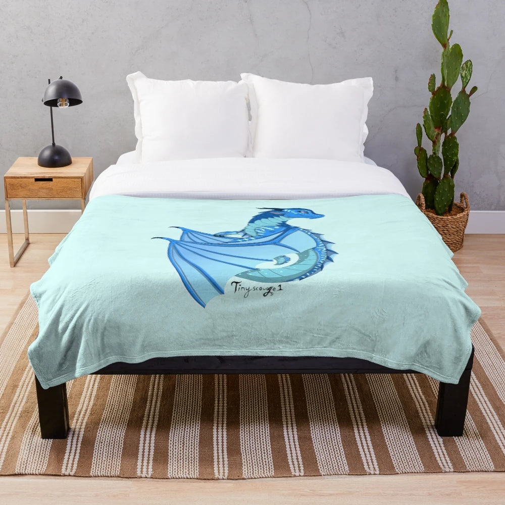 Seawing plush blanket inspired by the Wings of Fire book series