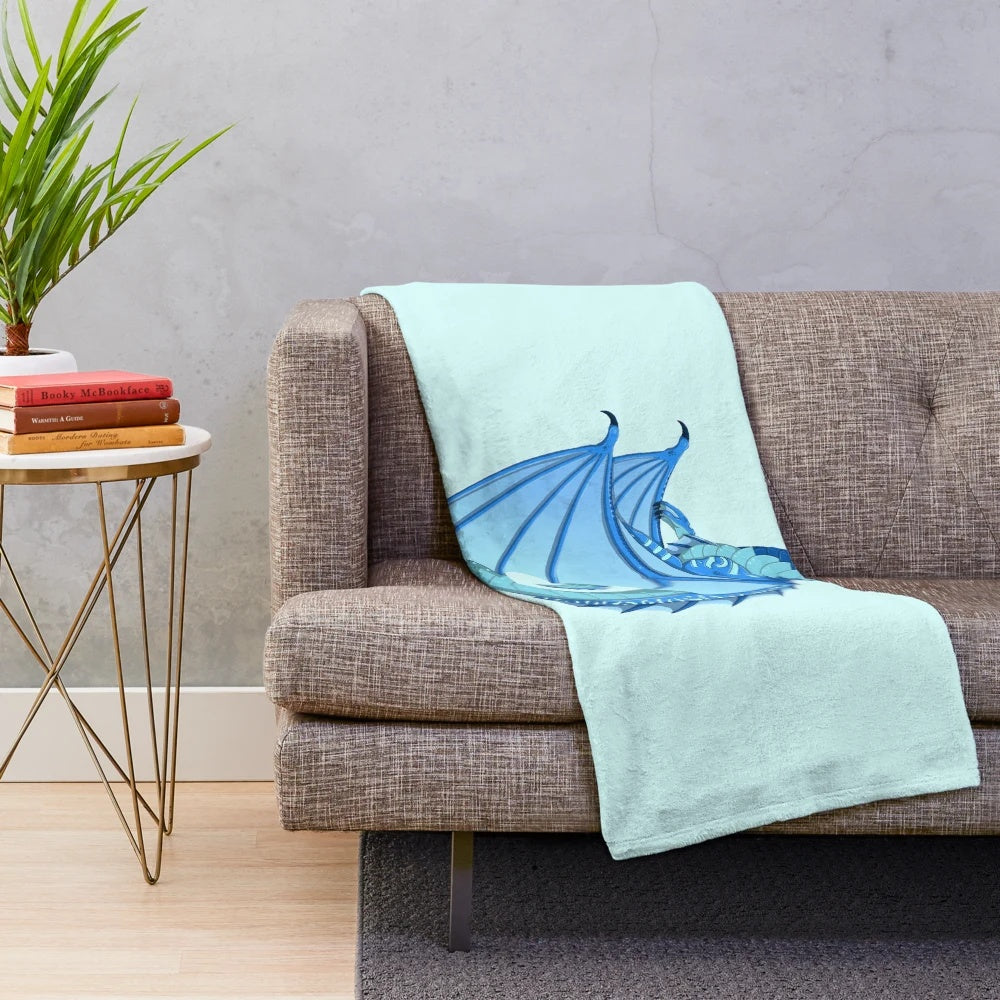 Seawing plush blanket inspired by the Wings of Fire book series