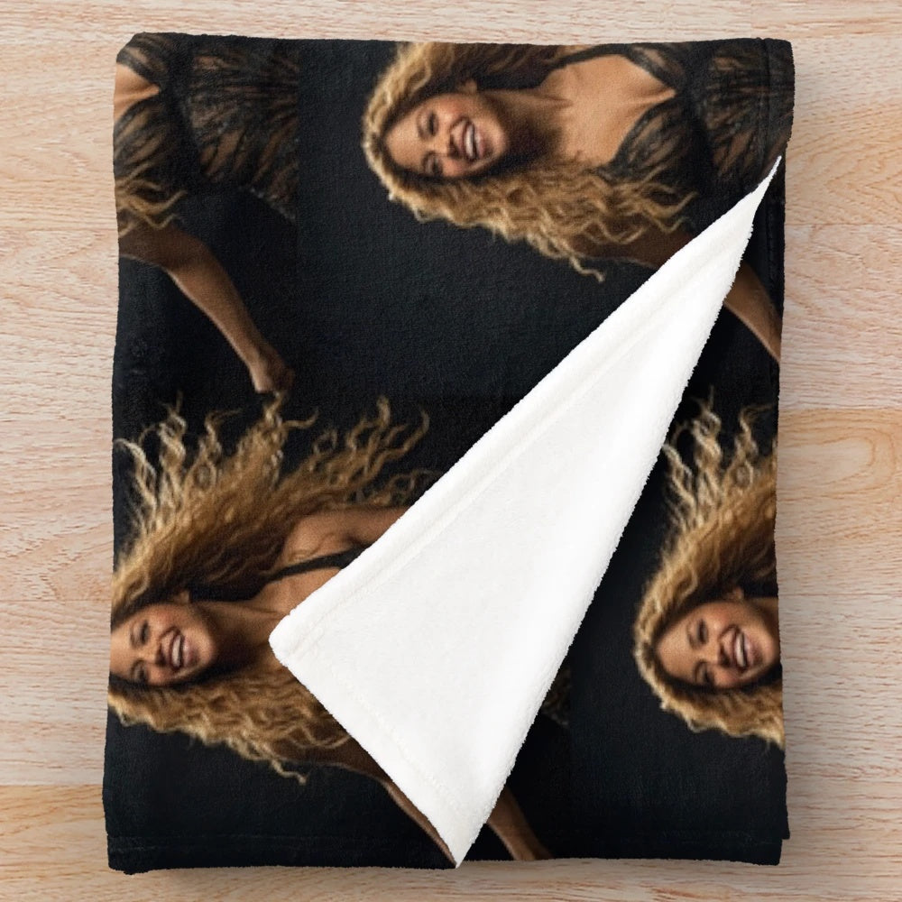Soft and plush blanket featuring the image of Colombian pop star Shakira