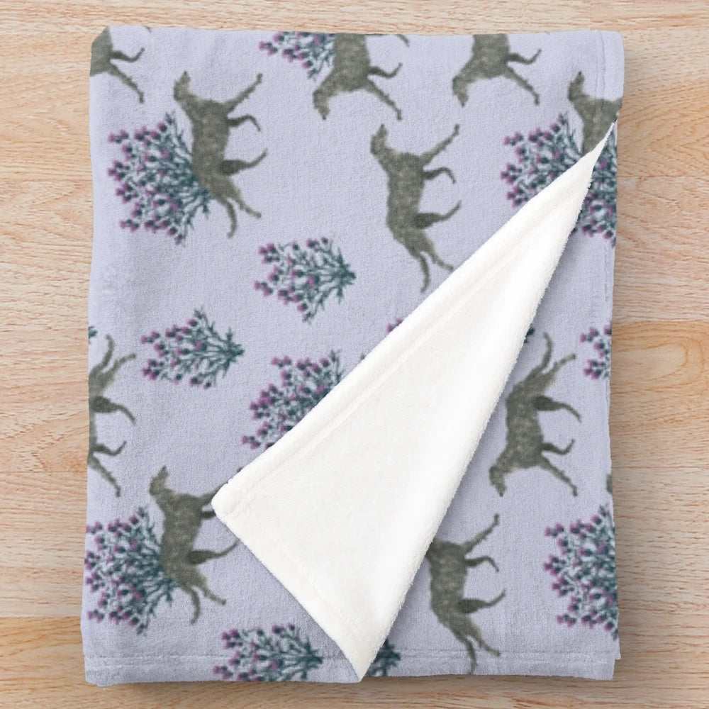 Deerhounds Plush Blanket featuring a sighthound design