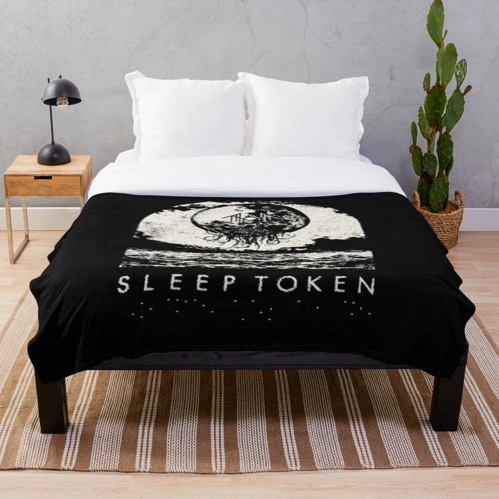 Sleep Token inspired plush blanket with punk rock design