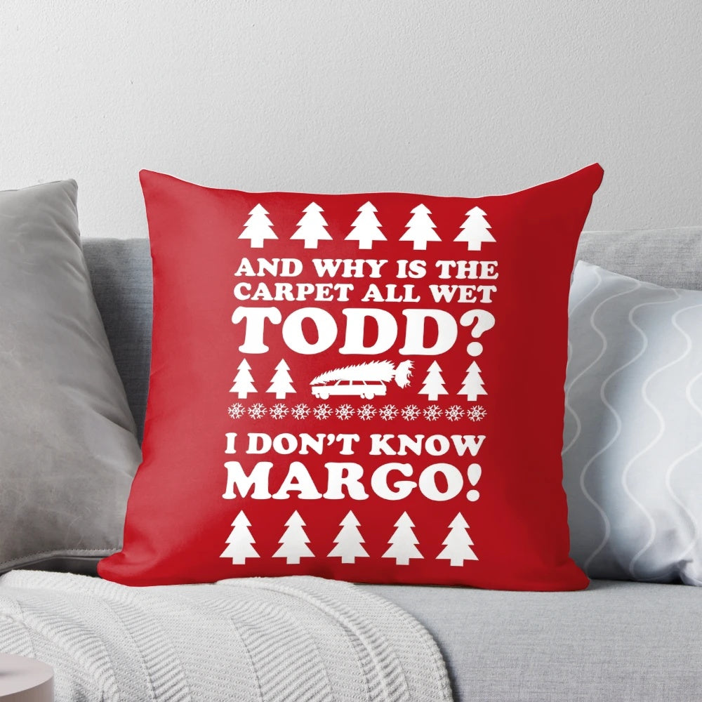 Soft and plush "Soggy Christmas" pillow featuring the iconic Christmas Vacation design