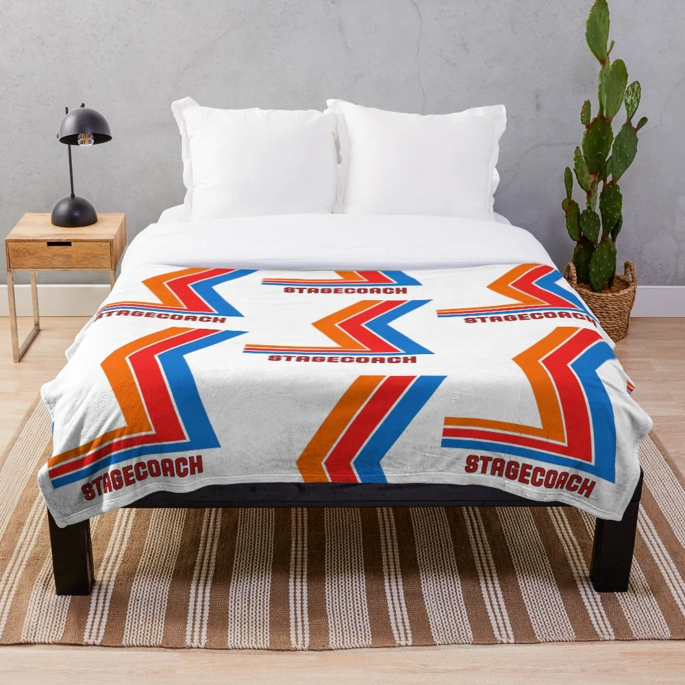 Stagecoach-themed plush blanket for a cozy and comfortable experience