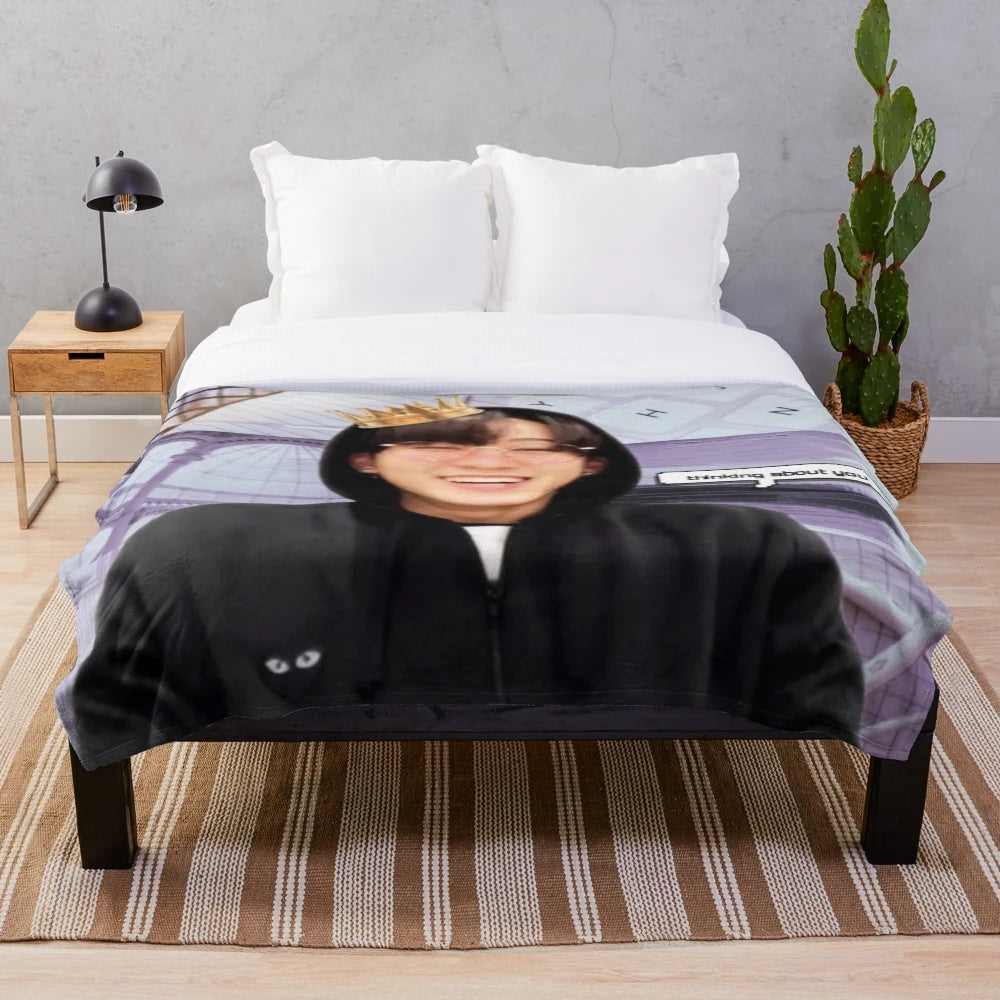 Soft and cuddly plush blanket featuring Stray Kids member Changbin