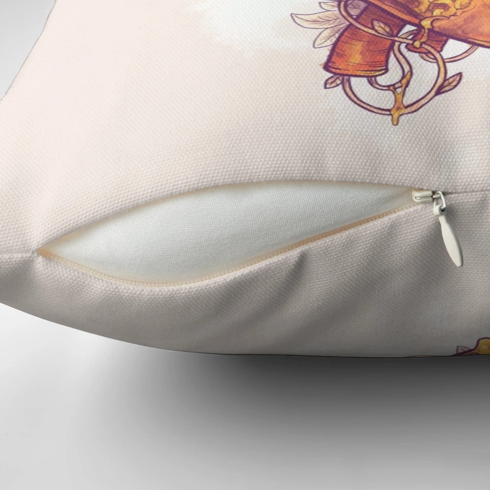 Soft and plush sweet heart pillow with a beautiful floral and honeycomb design, perfect for adding a touch of romance to your home decor.