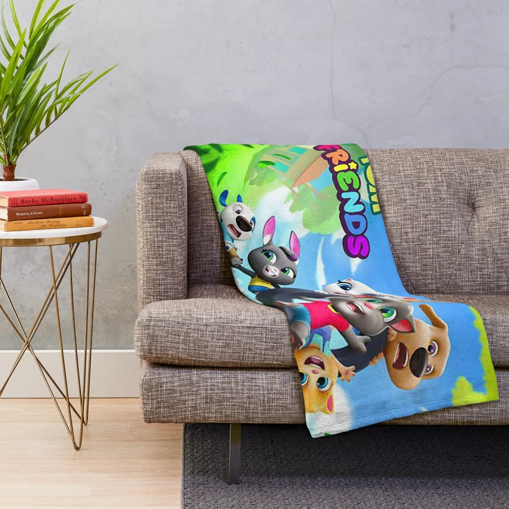 Talking Tom inspired plush blanket for kids and families