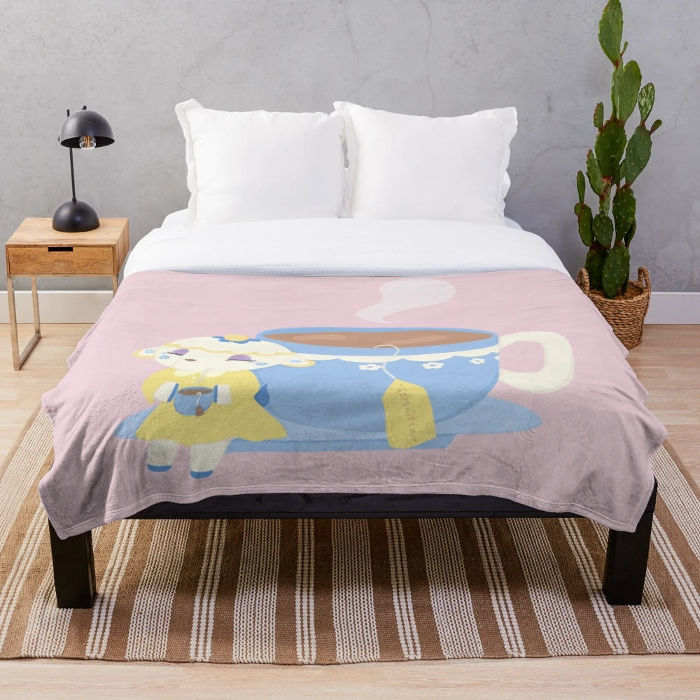 Soft and plush animal crossing tia themed blanket