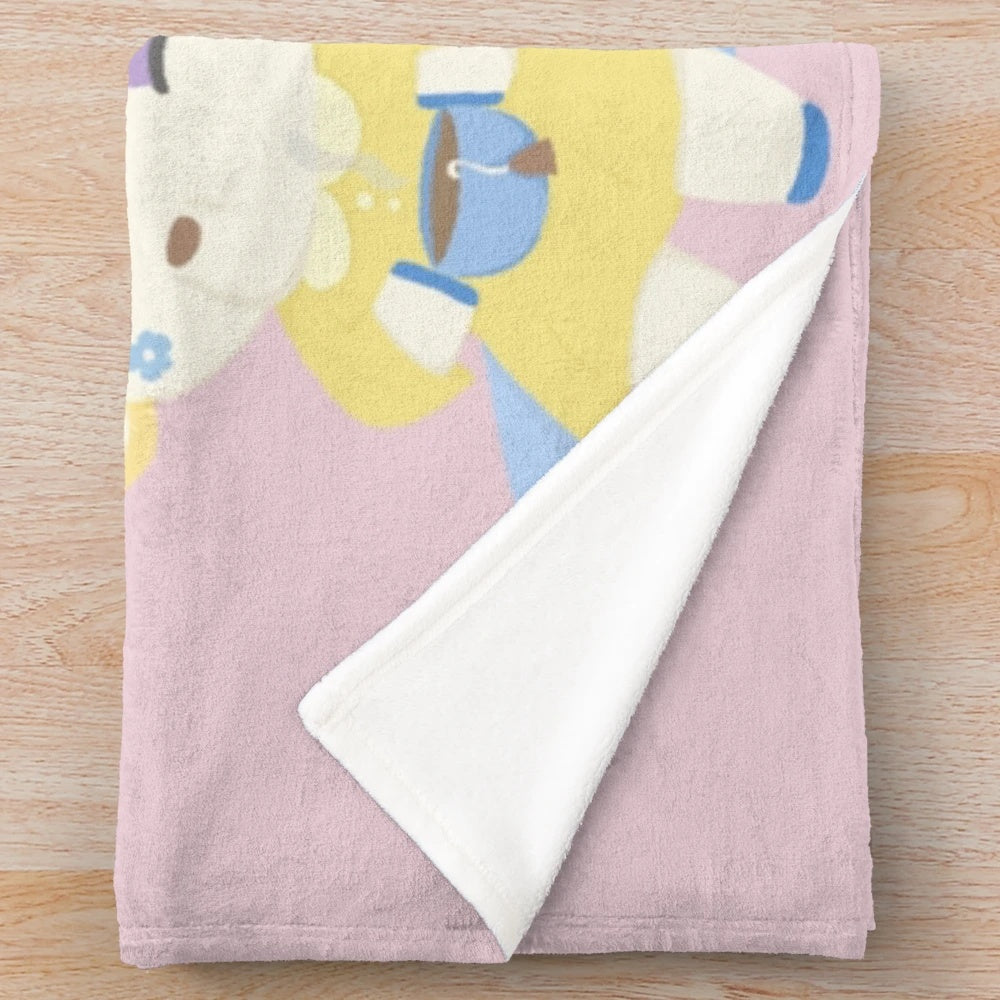 Soft and plush animal crossing tia themed blanket