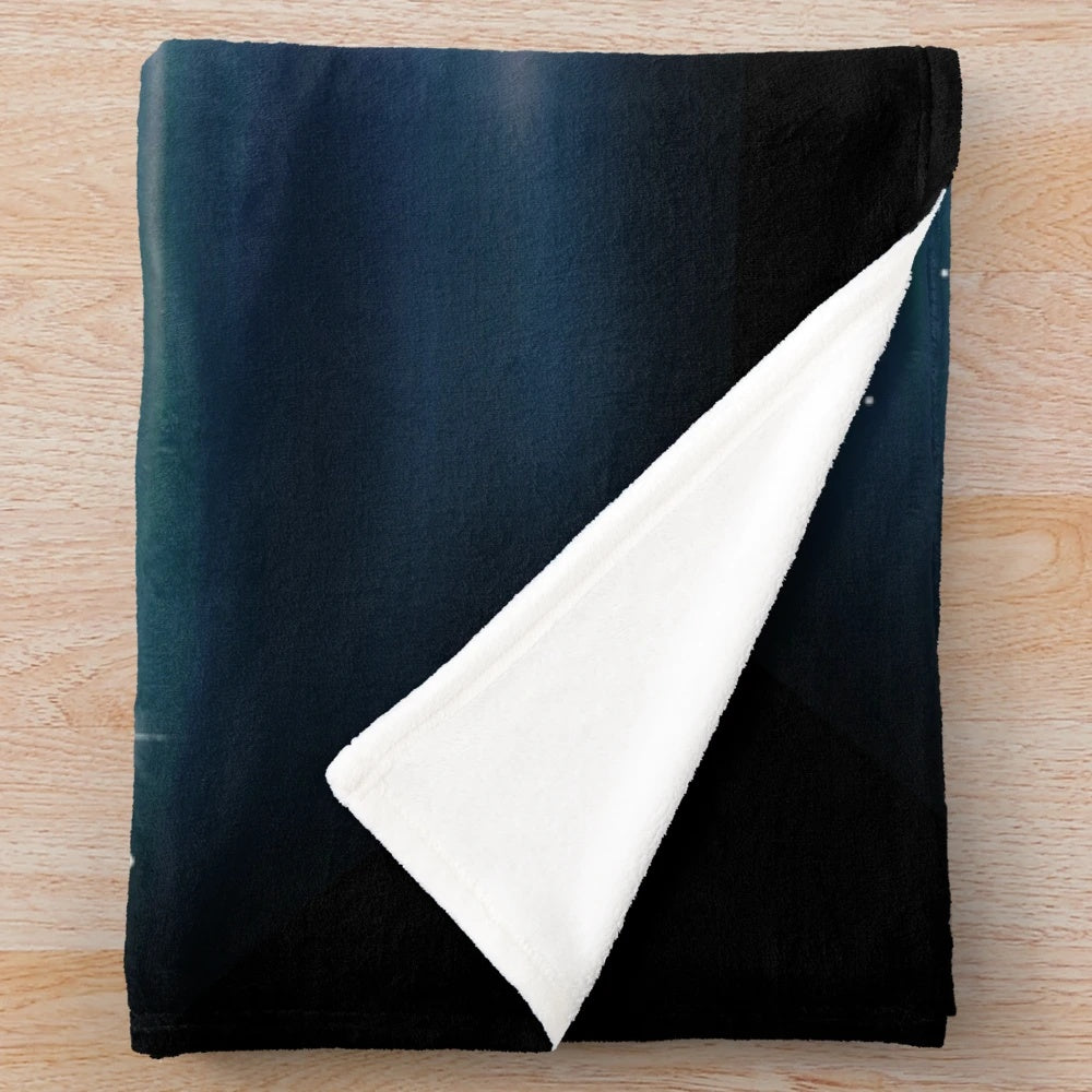Twig plush blanket with a deer fox and night sky design