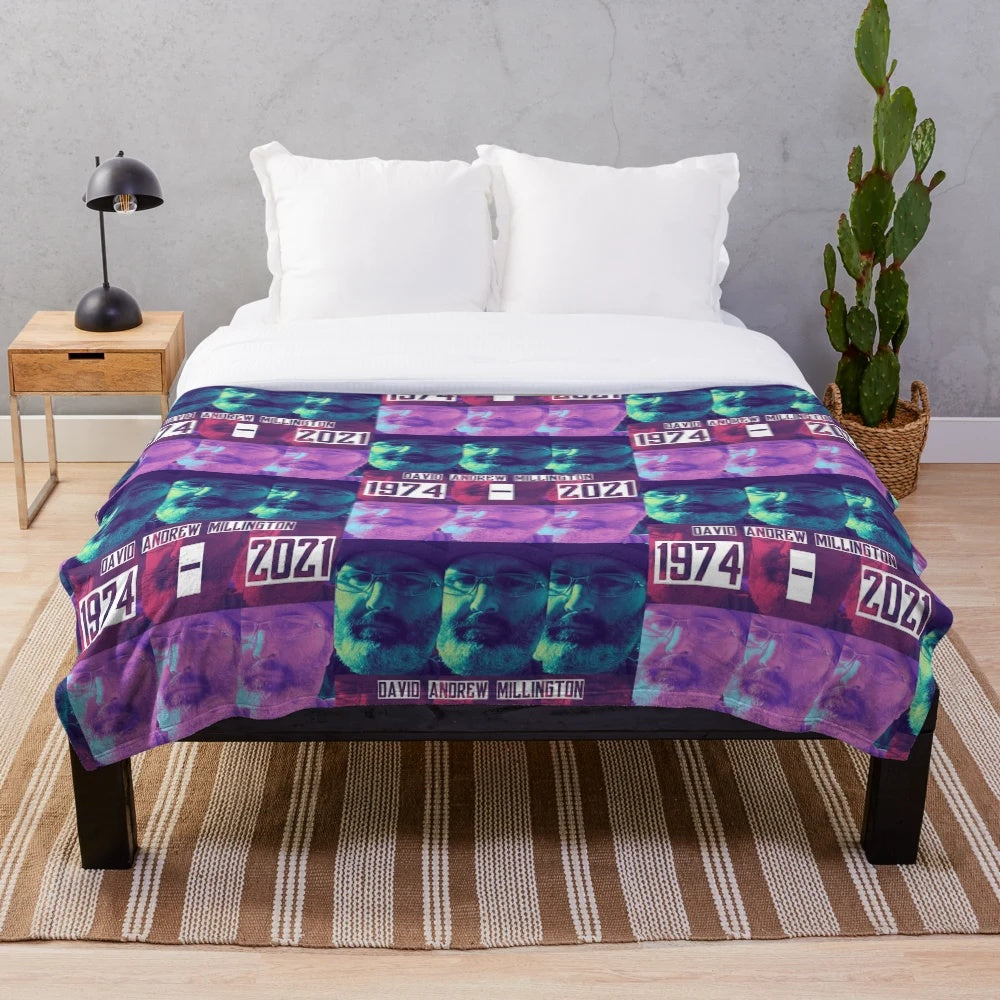 Soft and warm plush blanket with uncle dave design