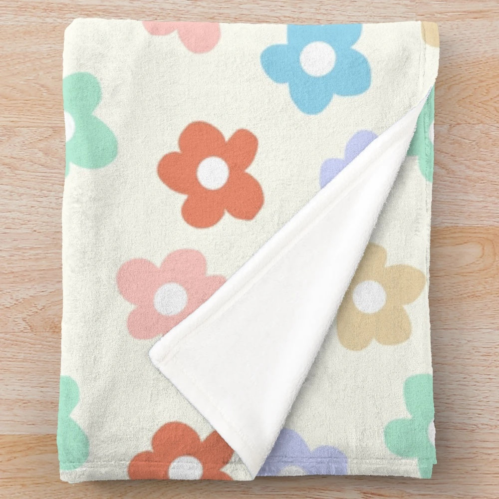 Vintage inspired floral plush blanket
