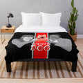 Vintage-inspired plush blanket with a dog design