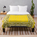 Yellow bandana print plush blanket
