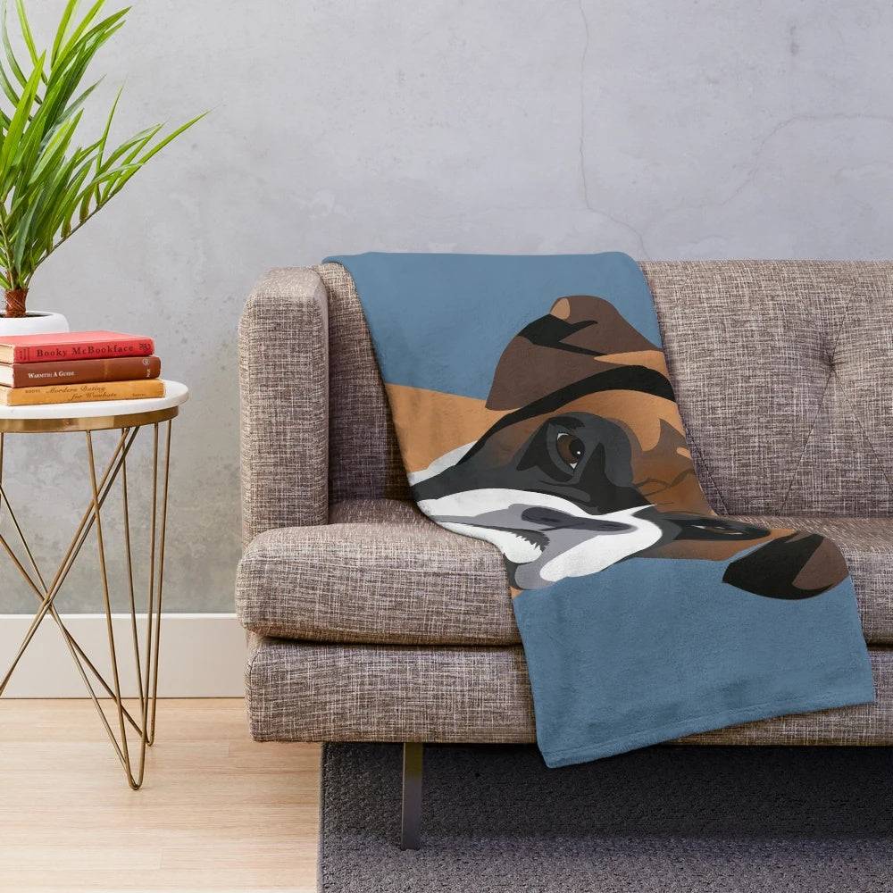 Soft and cozy boxer dog plush blanket