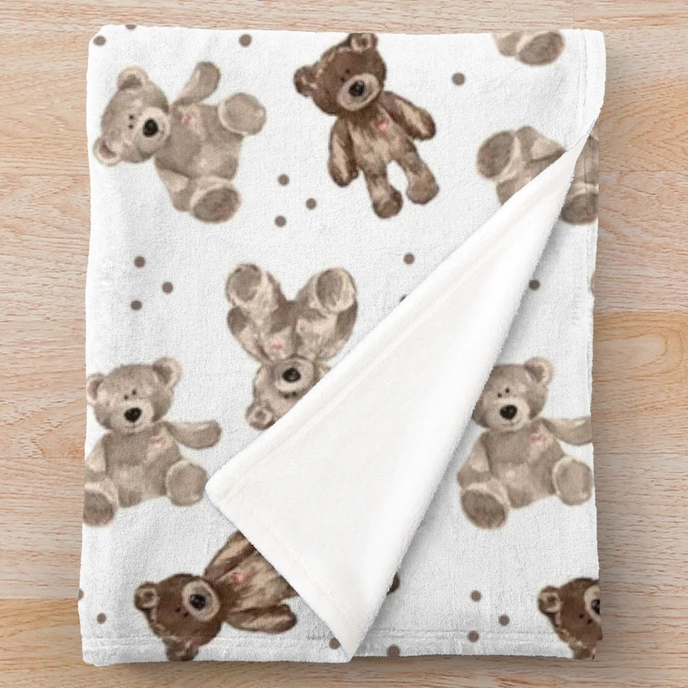 Soft and cozy plush teddy bear blanket