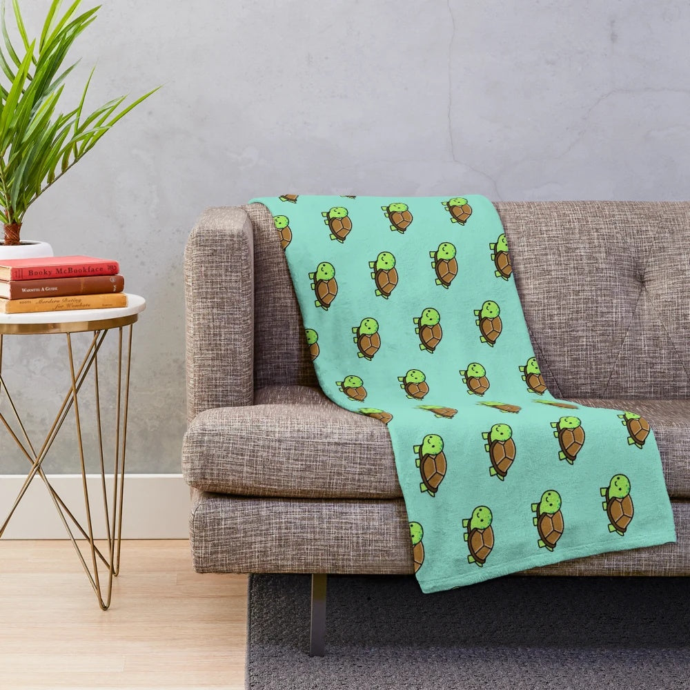 Plush turtle-themed blanket with adorable design