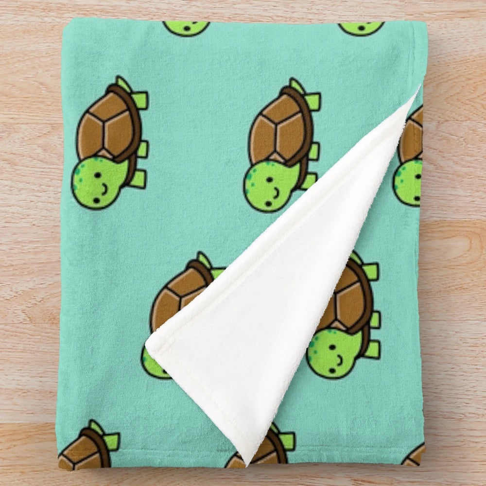 Plush turtle-themed blanket with adorable design