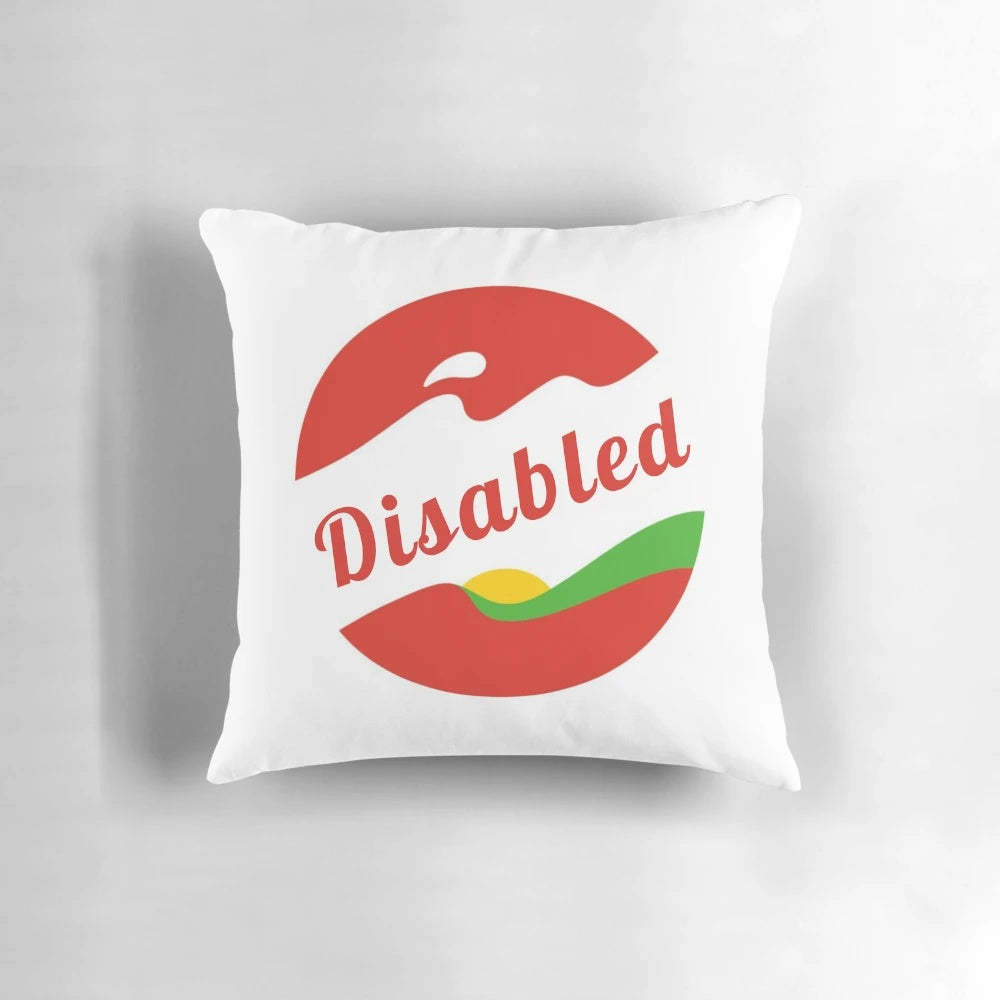 Disabled Babybel-inspired plush pillow with fun, whimsical design