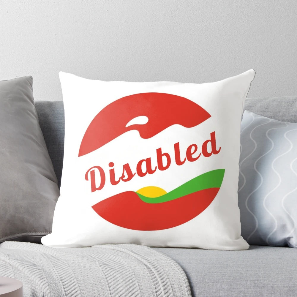 Disabled Babybel-inspired plush pillow with fun, whimsical design