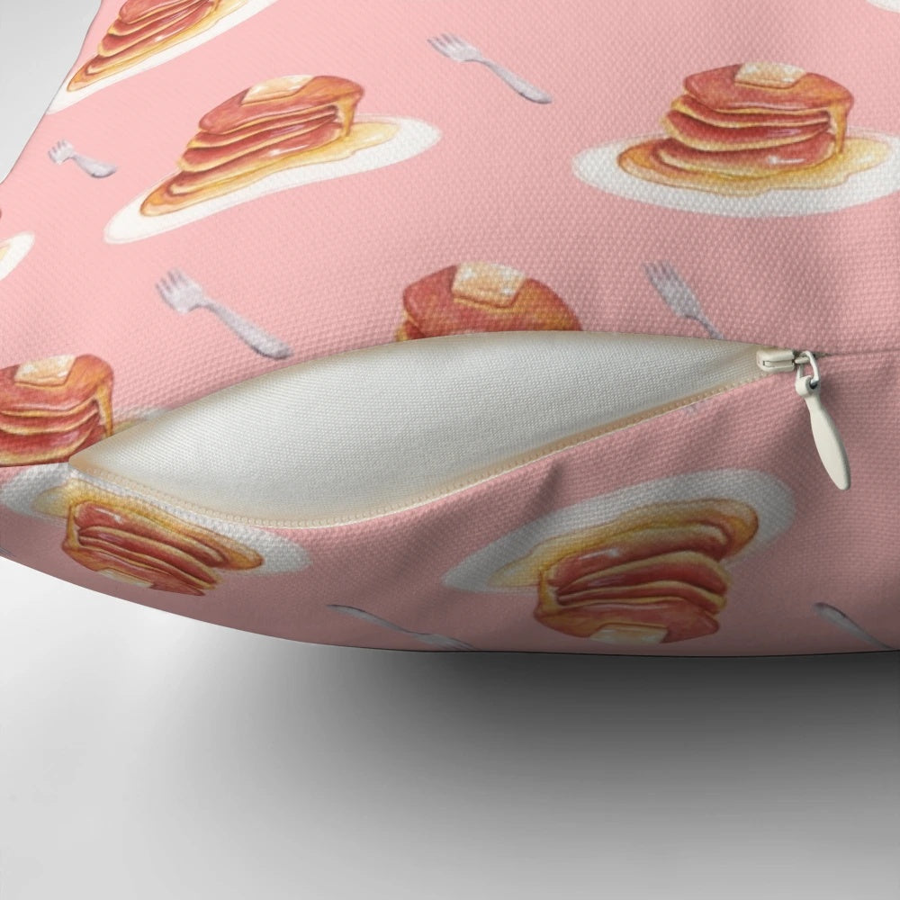 Soft, pastel-colored pancake pattern pillow with a watercolor design