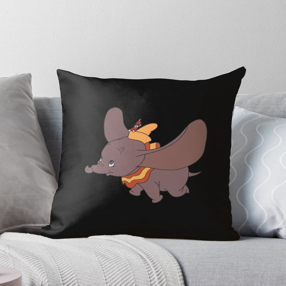 Soft and cuddly Dumbo-inspired plush pillow, perfect for a child's bedroom or nursery