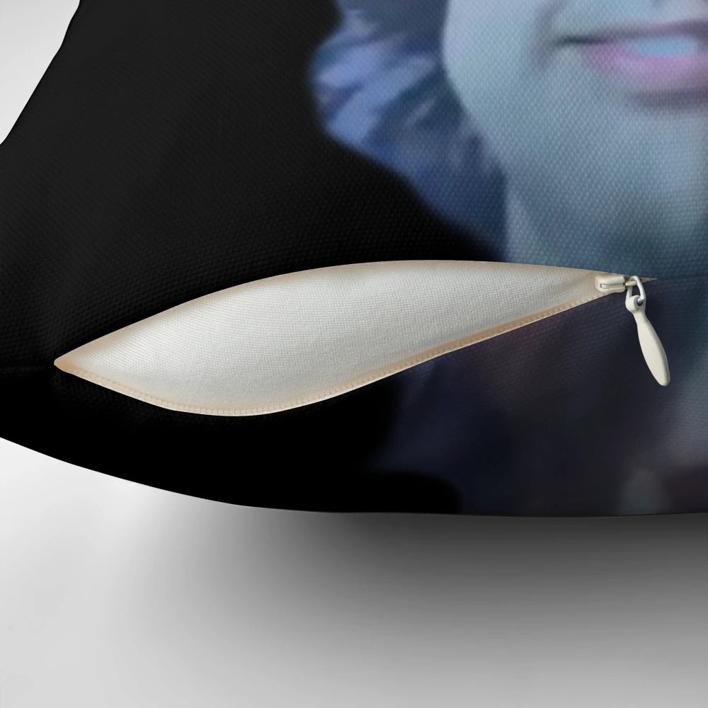 Soft, comfortable pillow featuring the name and image of Pierce the Veil frontman Vic Fuentes