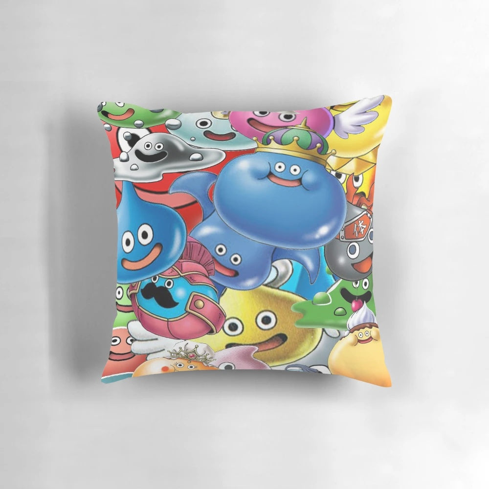 Plush dragon quest slimes pillow in a fantasy style