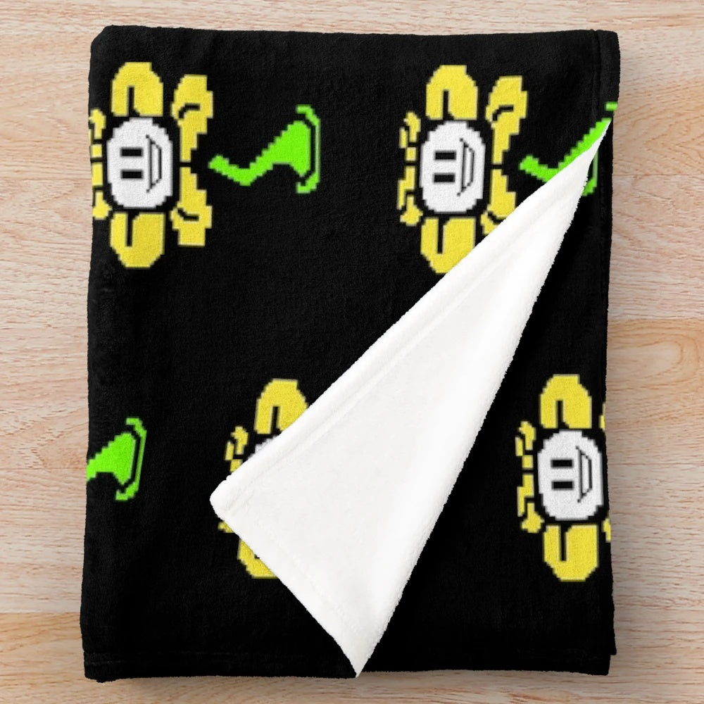 Soft and cozy Flowey plush blanket from the video game Undertale