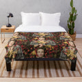 Soft and cozy floral plush blanket featuring Robert Pattinson design