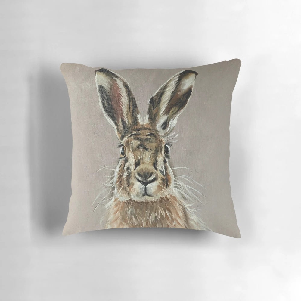 Cozy, fluffy hare decorative pillow for home decor