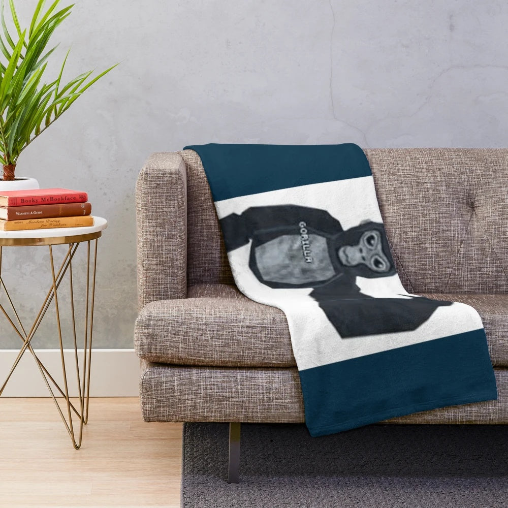 Soft and cozy gorilla plush blanket for VR gaming enthusiasts